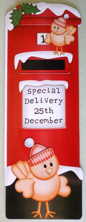 Large Dl Xmas Little Birdie Postbox Shaped Card by Michelle Chivers