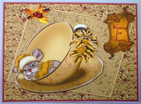 Golden Christmas Mouse Waiting for Santa Step by Step by Michelle Chivers