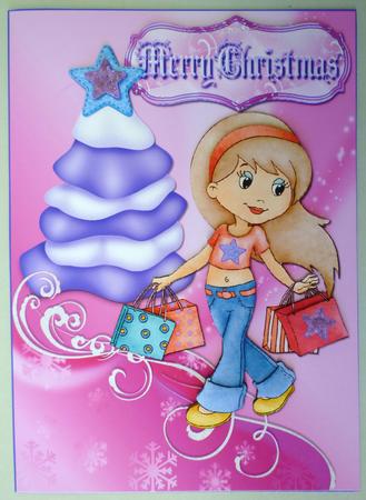 Christmas Shopping Spree Card Front by Michelle Chivers
