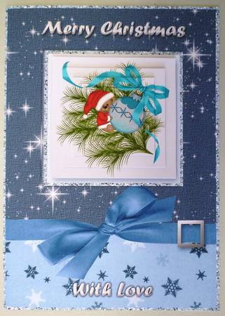 Santa Teddy on Branch by Michelle Chivers