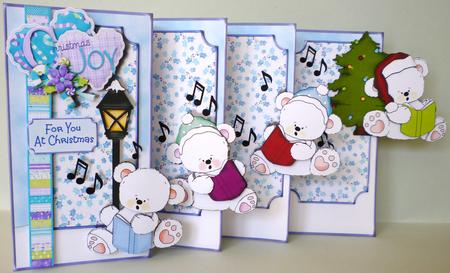 4-fold Card Kit - Polar Bear Choir by Michelle Chivers