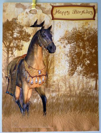 Birthday Bookmark Greeting Card with Horse by Michelle Chivers
