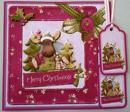 Merry Christmoose with Decoupage & Tags by Michelle Chivers