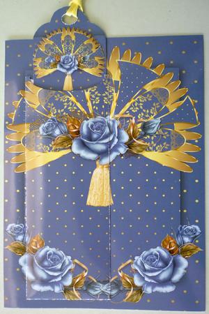 Birthday Bookmark Card with Fan and Roses by Michelle Chivers