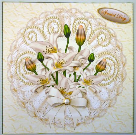 Lillies and Pearls in Beautiful Cream by Michelle Chivers
