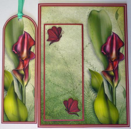 Calla Lily and Butterfly - Bookmark Pocket Card by Michelle Chivers
