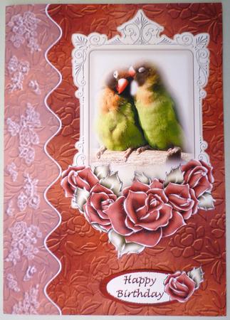 Love Birds Card Front by Michelle Chivers