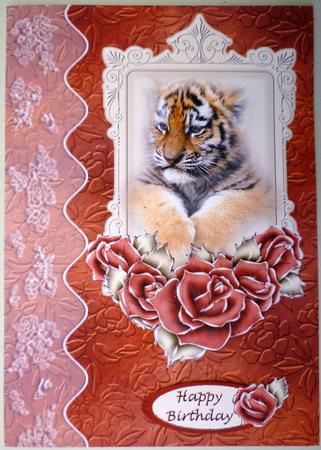 Tiger Cub Card Front by Michelle Chivers
