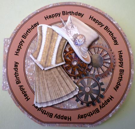 Steampumk Fashion Wordaround Card with Decouapge by Michelle Chivers