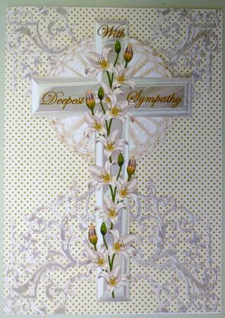 Deepest Sympathy Pearl Cream Cross by Michelle Chivers