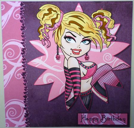 Punk Star Delores Dammage 8x8 Quick Card by Michelle Chivers