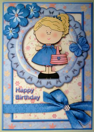 Birthday Girl in Pink and Blue by Michelle Chivers