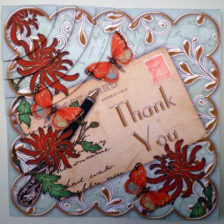 Honeysuckle Green Thank You 6in Duo Corner Stacker by Michelle Chivers
