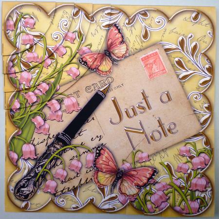 Lily of the Valley Lemon Just a Note 6in Duo Corner Stacker by Michelle Chivers