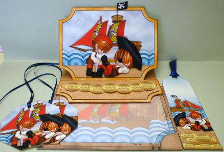 Pirate Easel Card with Tags and Bookmark by Michelle Chivers