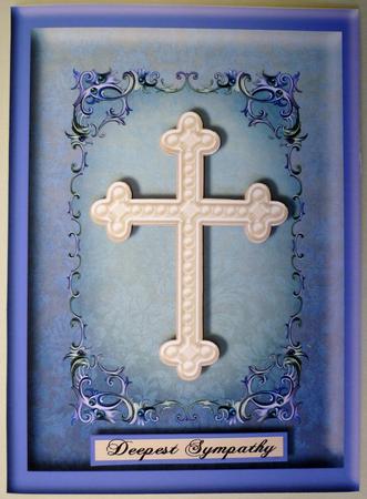 Lilac Satin Cross Sympathy Card Front by Michelle Chivers