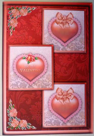 Be My Valentine Three Square Quick Card by Michelle Chivers