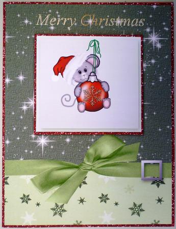 Christmas Mouse & Bauble by Michelle Chivers