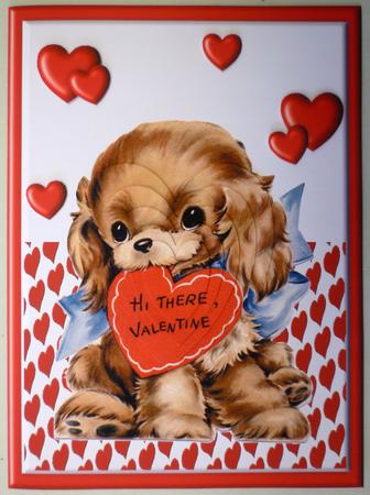 Cute Retro Dog Valentine Over the Edge Card by Michelle Chivers