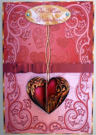 3D Valentine Heart Embellishment Card Front by Michelle Chivers