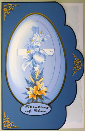 Cross with Hearts Qs Blue by Michelle Chivers
