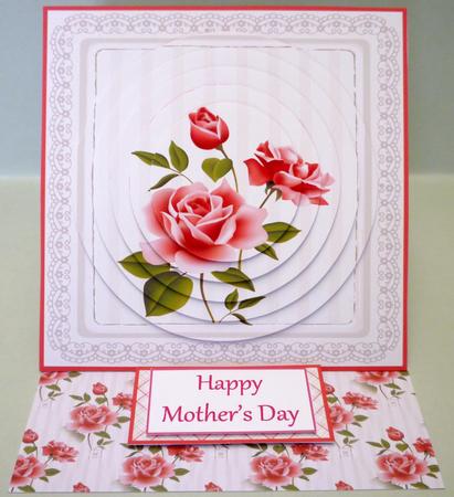Shabby Chic Rose Easel Card Base 1 Mix N Match by Michelle Chivers