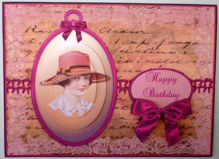 Vintage Locket Oval Pyramid with Decoupage Sentiment by Michelle Chivers
