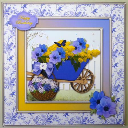 Garden Flowers Large Square Card Front by Michelle Chivers