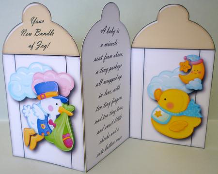 Baby Bottle Tri-fold Card by Michelle Chivers