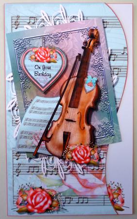 On That Note 8x8 or A5 Shaped Topper, Insert & Decoupage by Michelle Chivers