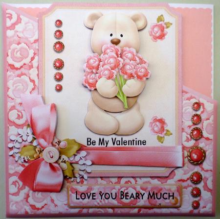 I Love You Beary Much Valentine Over the Edge Card by Michelle Chivers