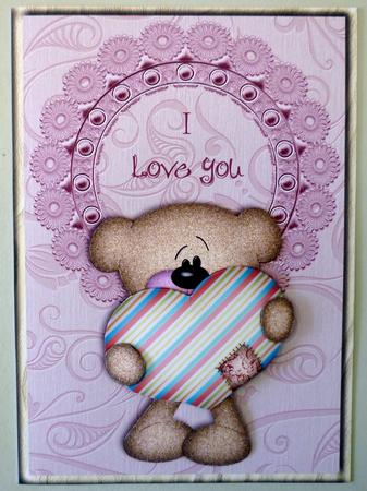 Tatty Teddy Holding Your Heart Card Front by Michelle Chivers