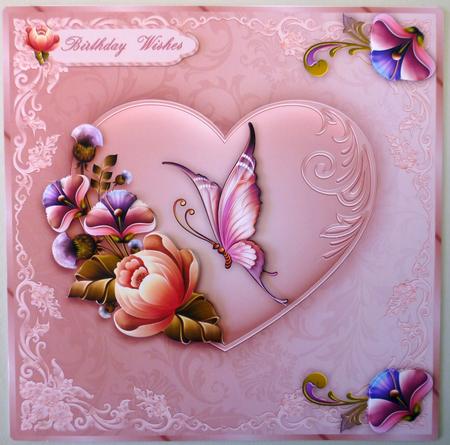 Pink Perfection Card Front with Step by Step by Michelle Chivers