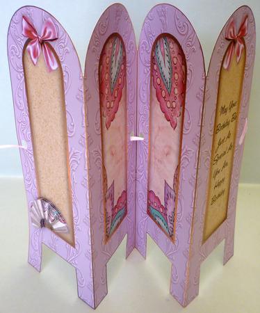 Vintage Floral 5a - Birthday - Folded Screen Card by Michelle Chivers