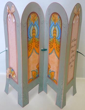 Vintage Floral 6b - Friends - Folded Screen Card by Michelle Chivers