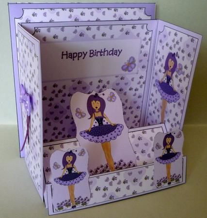 Gatefold Step Card - Lady in Purple by Michelle Chivers