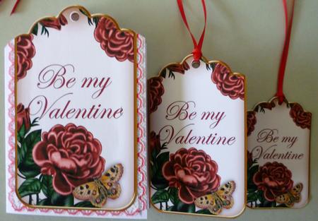 Dpink Rose Be My Valentine Sentiment Ink Saver Tag Sheet by Michelle Chivers