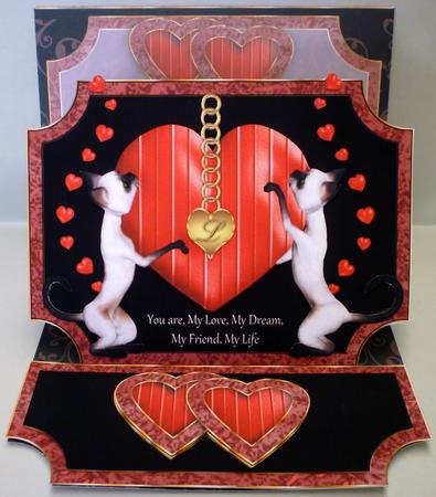 Valentine's Day Cat Easel Card by Michelle Chivers