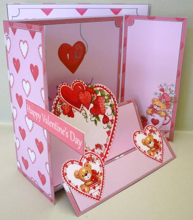 Gatefold Step Card - Valentine Bear by Michelle Chivers