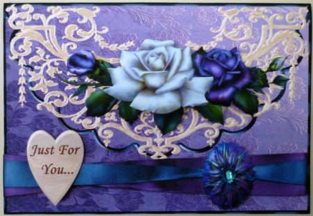 Bleu Roses Envelop Card by Michelle Chivers
