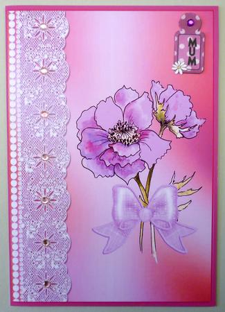 Original Watercolour Anemone Quick Card 1 by Michelle Chivers