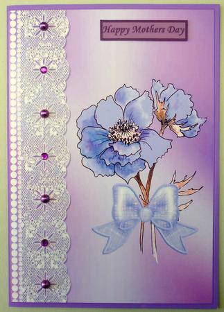 Original Watercolour Anemone Quick Card 2 by Michelle Chivers