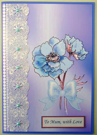 Original Watercolour Anemone Quick Card 3 by Michelle Chivers