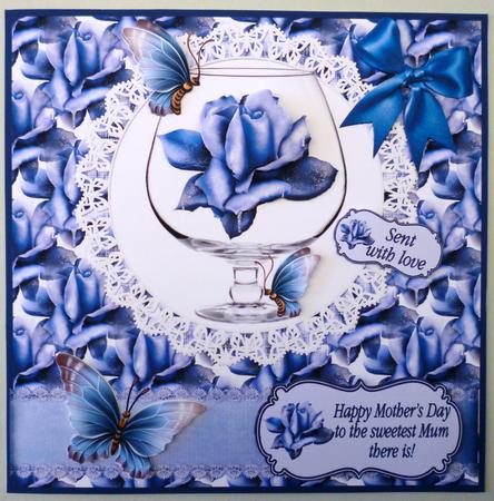 Blue Blooms All Occasion 6x6 Card Front by Michelle Chivers