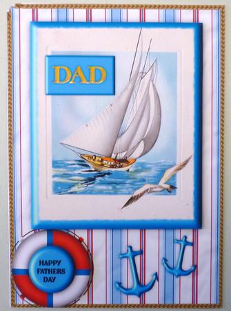 Vintage Yacht Fathers Day A4 by Michelle Chivers