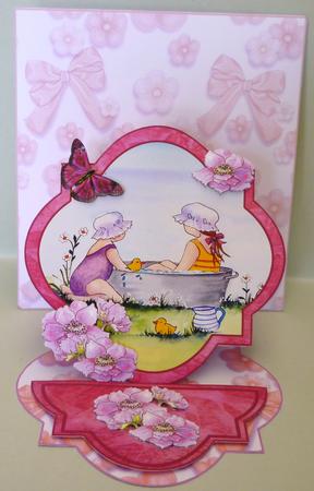 Bath Time - Victorian Children in Watercolour - Easel Cards by Michelle Chivers
