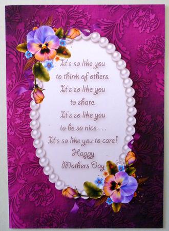 Mothers Day Pansies Card Front by Michelle Chivers