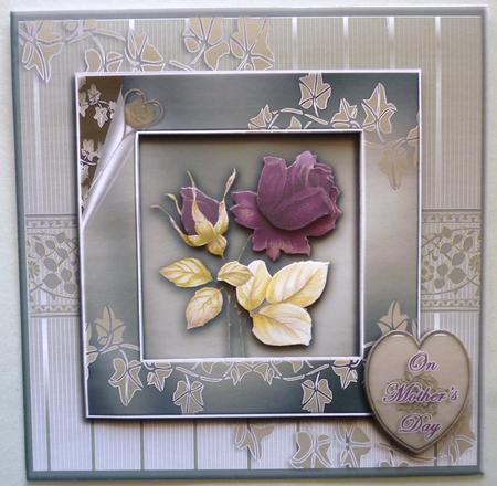 Vintage Rose in Leaf Frame by Michelle Chivers