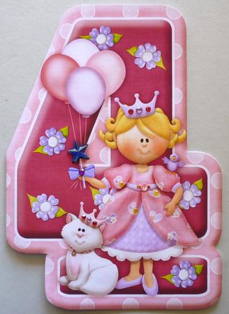 Age 4 Princess Shape Card Sheet 1 of 2 by Michelle Chivers