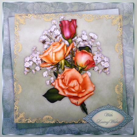 Rose Joy Square Card Front with Step by Step by Michelle Chivers